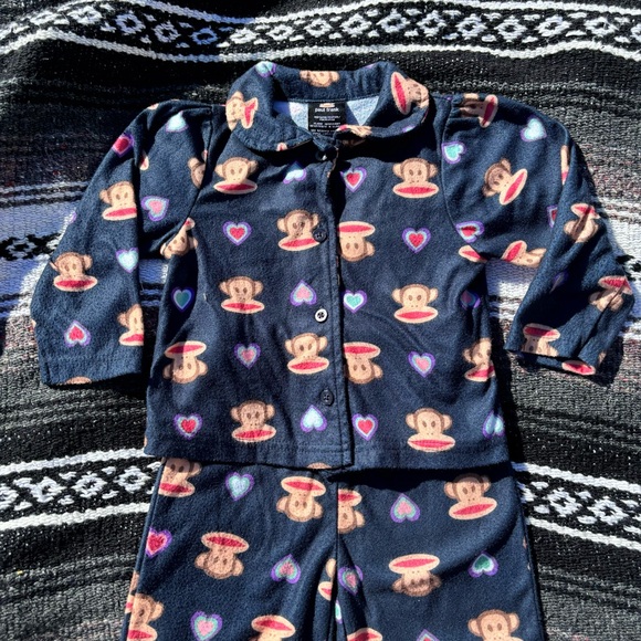 VINTAGE Y2K PAUL FRANK SOCK MONKEY GRAPHIC PRINT PAJAMAS SIZE 18 MONTHS - Picture 3 of 7